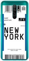 Voor Xiaomi Redmi 9 Boarding Card Series Pattern TPU beschermhoes (New York)
