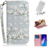 Voor Xiaomi Redmi Note 8 3D Gekleurde Tekening Horizontale Flip Lederen Case met Houder & Kaartsleuf & Portemonnee & Lanyard (Magnolia)