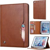 Kneedhuidtextuur Horizontale lederen flip-hoes voor iPad Mini 2019, met fotolijst & houder & kaartsleuven & portemonnee & pennensleuf (bruin)