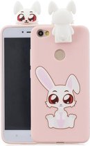 Voor Xiaomi Redmi Note 5A Cartoon schokbestendige TPU beschermhoes met houder (konijn)