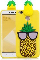 Voor Xiaomi Redmi 4X 3D Cartoon patroon schokbestendig TPU beschermhoes (grote ananas)