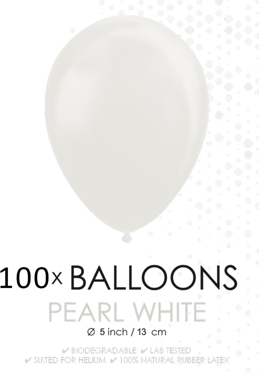 100 Kleine ballonnen parel wit.