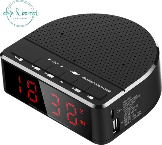 Digitale wekker - Wekkerradio USB - Klokradio met wekker - Mp3 speler - USB  - Zwart -... | bol.com