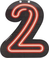 Paper Dreams Slingercijfer Neon 2 Karton 24 Cm Zwart/rood