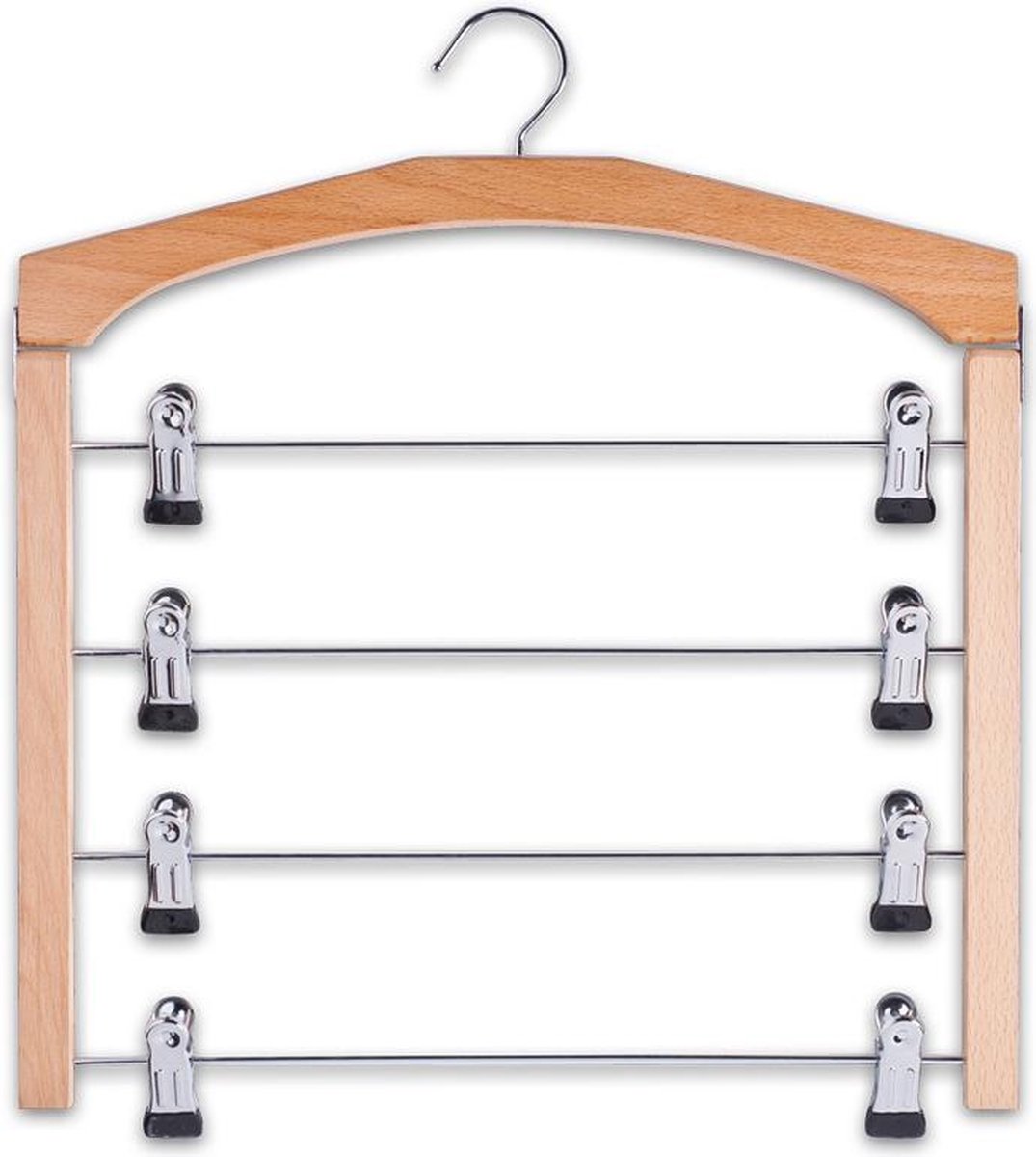 Zeller Houten knijphanger 4 niveaus blank hout