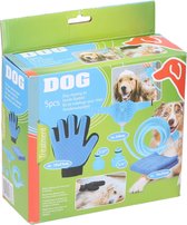 Pet Treatment Verzorgingsset - hond - 5-delig - wassen, borstelen en masseren - schoonmaakset - dierenverzorging.