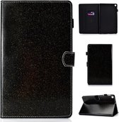 Voor Galaxy Tab A 10.1 (2019) T510 Varnish Glitterpoeder Horizontale Flip Leather Case met houder en kaartsleuf (zwart)