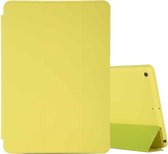 Voor iPad 10.2 horizontale flip smart lederen tas met drie vouwen houder (geel)