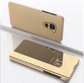 Voor Geschikt voor Xiaomi Redmi Note9 / rood 10X 5G vergulde spiegel horizontale flip lederen tas met houder (goud)