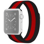 Voor Apple Watch Series 5 & 4 40mm / 3 & 2 & 1 38mm Milanese lus magnetische roestvrij stalen horlogeband (zwart rood)