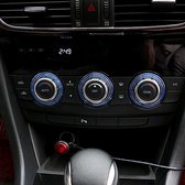3 stks auto aluminium airconditioner knop case voor ATENZA (blauw)