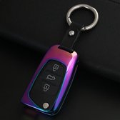 D-stijl auto ronde gesp sleutel Shell zink legering Autosleutel Shell Case sleutelhanger voor Hyundai, willekeurige kleur levering