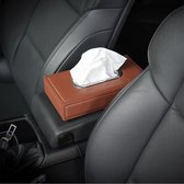 Universal Car Facial Tissue Box Case Houder Metalen Frame Tissue Box Mode en Eenvoudige Papieren Servet Bag (Bruin)