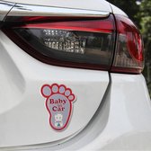 Baby in auto Happy Feet Shape Adoreable Style Car Free Sticker (rood)