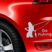 Beauty Go Fishing Styling Reflecterende autosticker, afmeting: 14cm x 8,5cm (zilver)