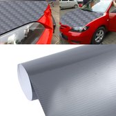 5d hoogglans koolstofvezel auto vinyl wrap sticker sticker film blad ontluchting, grootte: 152cm x 50cm (zilver)