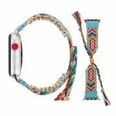 Kledingwol Polshorlogeband met roestvrijstalen gesp voor Apple Watch Series 3 & 2 & 1 38 mm (blauw)