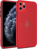 Voor iPhone 11 All-inclusive schokbestendige ademende TPU-beschermhoes (rood)