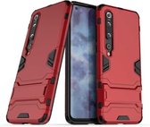 Voor Geschikt voor Xiaomi Mi 10 Pro 5G PC + TPU Anti-val beschermhoes met onzichtbare houder (rood)