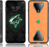 Voor xiaomi black shark 3 schokbestendig naaien koe patroon skin pc + pu + tpu case (oranje)