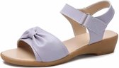 Casual Eenvoudig Antislip Slijtvaste Strik Dames Sandalen (Kleur: Paars Maat: 40)