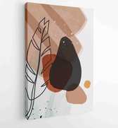 Botanical wall art vector set. Golden foliage line art drawing with watercolor 2  - Moderne schilderijen – Vertical – 1931500502 - 40-30 Vertical