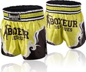 Boxeur Des Rues - Kick/Thai Shorts Tribal Symbol - Geel - L