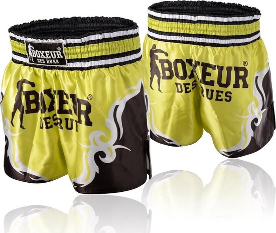 Boxeur Des Rues - Kick/Thai Shorts Tribal Symbol - Geel - S