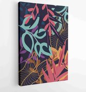 Abstract art nature background vector. Modern shape line art wallpaper 3 - Moderne schilderijen – Vertical – 1934329673 - 80*60 Vertical