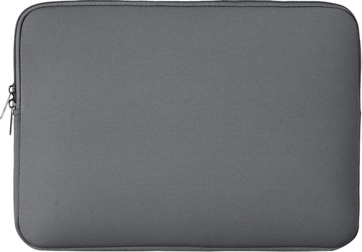 Laptoptas Laptop Sleeve - Soft Sleeve Hoes - Extra Bescherming - 15.6 inch - Neopreen - Universele Laptophoes - Macbook Sleeve - met Ritssluiting - Laptop Tas - Foam - Macbook - Notebook - grijs