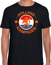 Zwart t-shirt Holland / Nederland supporter Holland kampioen met leeuw EK/ WK voor heren XXL