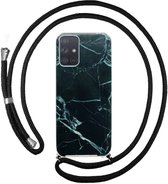 FONU Backcase Hoesje Met Koord Samsung Galaxy A71 - Black Marble