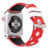 Fashion Dot Series horlogeband voor Apple Watch Series 6 & SE & 5 & 4 40 mm / 3 & 2 & 1 38 mm (rood wit)