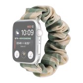 Voor Apple Watch Series 6 & SE & 5 & 4 40 mm / 3 & 2 & 1 38 mm JK uniforme stijl doek + roestvrij stalen horloge polsband (beige + groen) (beige + groen)