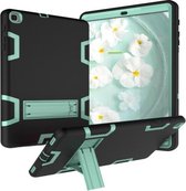 Voor Samsung Galaxy Tab A 10.1 (2019) T510 schokbestendige pc + siliconen beschermhoes, met houder (zwart mintgroen)
