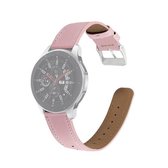 Voor Samsung Galaxy horloge 42 mm ronde staart lederen vervangende band horlogeband (roze)