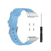 Voor Garmin Forerunner 35/30 universele nylon canvas vervangende polsband horlogeband (hemelsblauw)