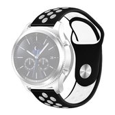 Voor Samsung Gear S4 Active 22mm tweekleurige siliconen vervangende band horlogeband (zwart wit)