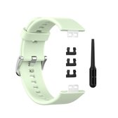 Voor Huawei Watch Fit siliconen vervangende polsband horlogeband met roestvrijstalen gesp (groen)