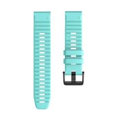 Voor Garmin Fenix 6X 26mm Smart Watch Quick Release Silicon Polsband Horlogeband (Blauwgroen)