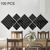 100 STKS Vierkante Kristallen Mozaïek Spiegel Acryl Stereo Muurstickers Creatieve Achtergrond Home Woonkamer Muursticker, Maat: 4 * 4 cm (Zwart)