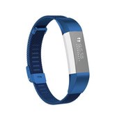 Voor Fitbit Alta / Alta HR / ACE horlogeknop mesh metalen vervangende band horlogeband, maat: L (donkerblauw)