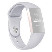 Voor Fitbit Charge 3 18 mm effen kleur siliconen band A (lichtgrijs)