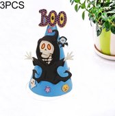 3 STKS Halloween Levert Papier Cartoon Hoed Kinderen Verkleedspeelgoed (Blauwe schedel)