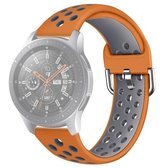 Voor Galaxy Watch 46 / S3 / Huawei Watch GT 1/2 22mm Smart Watch siliconen dubbele kleur polsband horlogeband, maat: S (oranje grijs)