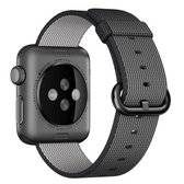 Geweven nylon horlogeband voor Apple Watch 38 mm (zwart)