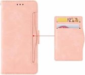 Wallet Style Skin Feel Kalfspatroon lederen tas voor Samsung Galaxy Note10 + / Note10 + 5G, met aparte kaartsleuf (roze)