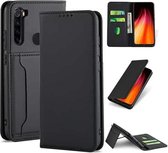 Voor Geschikt voor Xiaomi Redmi Note 8 Sterk magnetisme Schokbestendig Horizontaal Flip Vloeibaar aanvoelend lederen tas met houder & kaartsleuven & portemonnee (zwart)