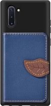 Leaf Buckle Litchi Texture Card Holder PU + TPU Case met Card Slot & Wallet & Holder & Photo Frame voor Galaxy Note10 (Blue)