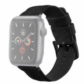 Voor Apple Watch 5 & 4 44mm / 3 & 2 & 1 42mm lederen vervangende horlogeband (zwart)